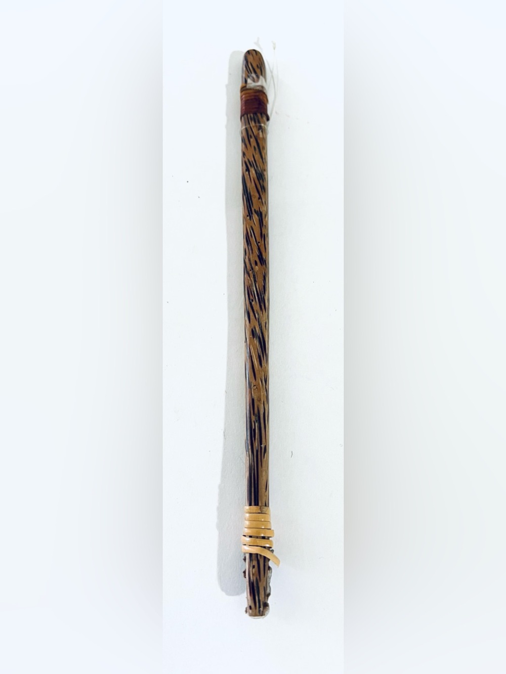 Vintage Tribal Palm Wood Blow Dart Holder Quiver Hand Carved Etnographic 10.6”